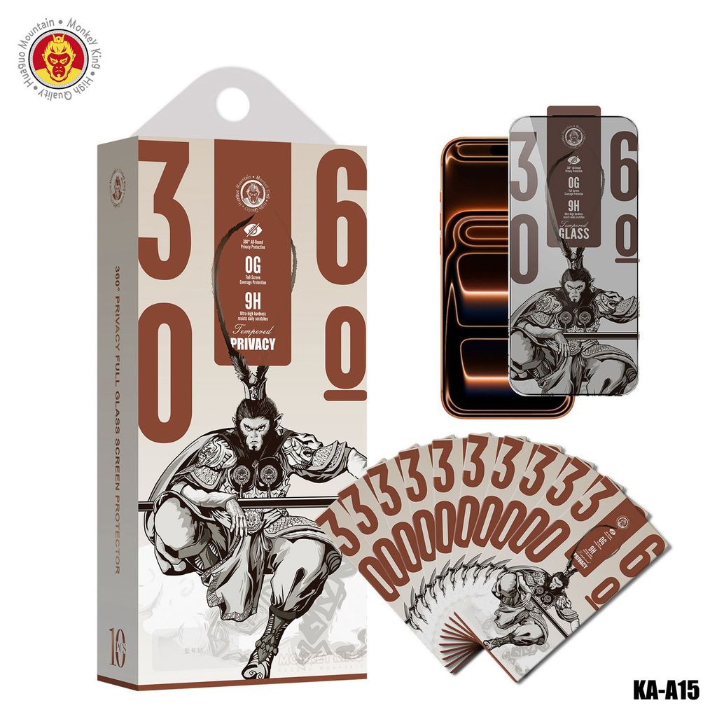 KA - A15 1 กล่อง CONTAINS 10 ชิ้น TEMPERED GLASS ANTI SPY MONKEY KING สําหรับ IPHONE X XS XR XS MAX 
