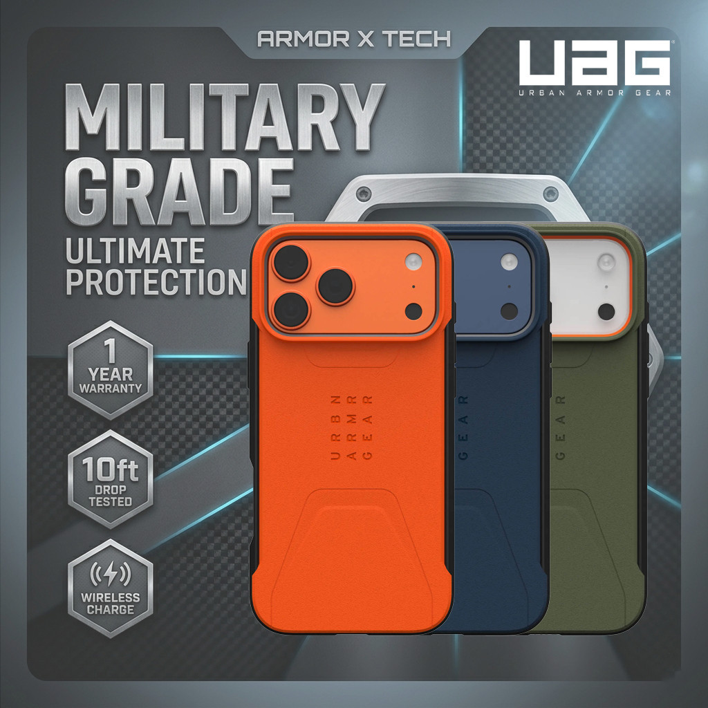 UAG Civilian เคส iPhone 17/16/15/14/13 Pro Max MagSafe กันกระแทก แม่เหล็กในตัว Military Grade บางเบา ทนทาน