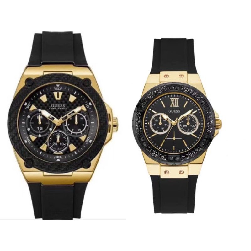 Guess W1049G5 &W1053L7 Sweet Couple black Silicon Sports Watch