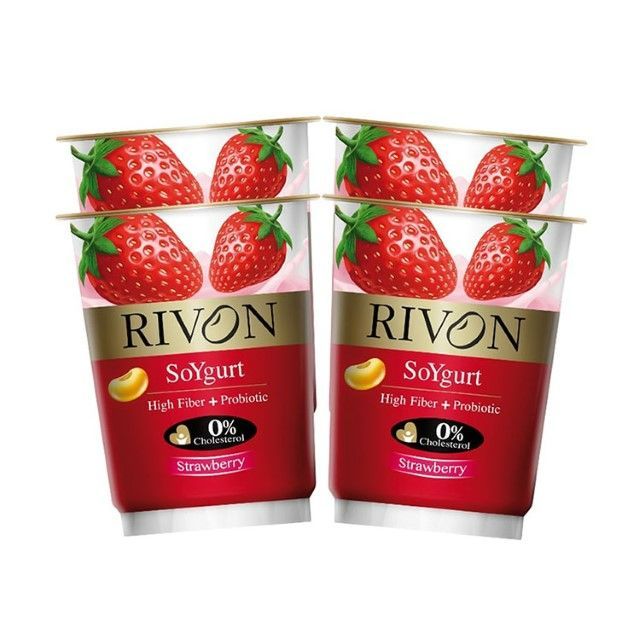 ริวอง ซอยเกิร์ตสตรอเบอร์รี่ Rivon Soygurt Strawberry 130g. Pack4
