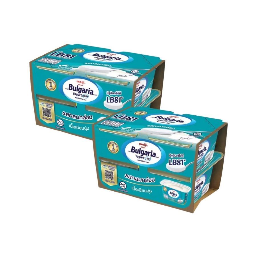 เมจิ บัลแกเรียโยเกิร์ตกลมกล่อม Meiji Bulgaria Sweetened 110g. Pack8