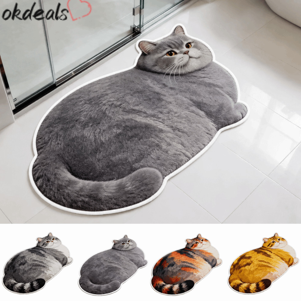 ตกลง แมวน่ารักคริสตัลกํามะหยี่แผ่นพื้น,40*60เซนติเมตรรัสเซียสีฟ้าห้องน้ําพรม,ลื่น อาบราซิน-ทนขิงแมวประตูห้องนอนพรมขนาดเล็กห้องนั่งเล่นโต๊ะน้ําชาข้างเต