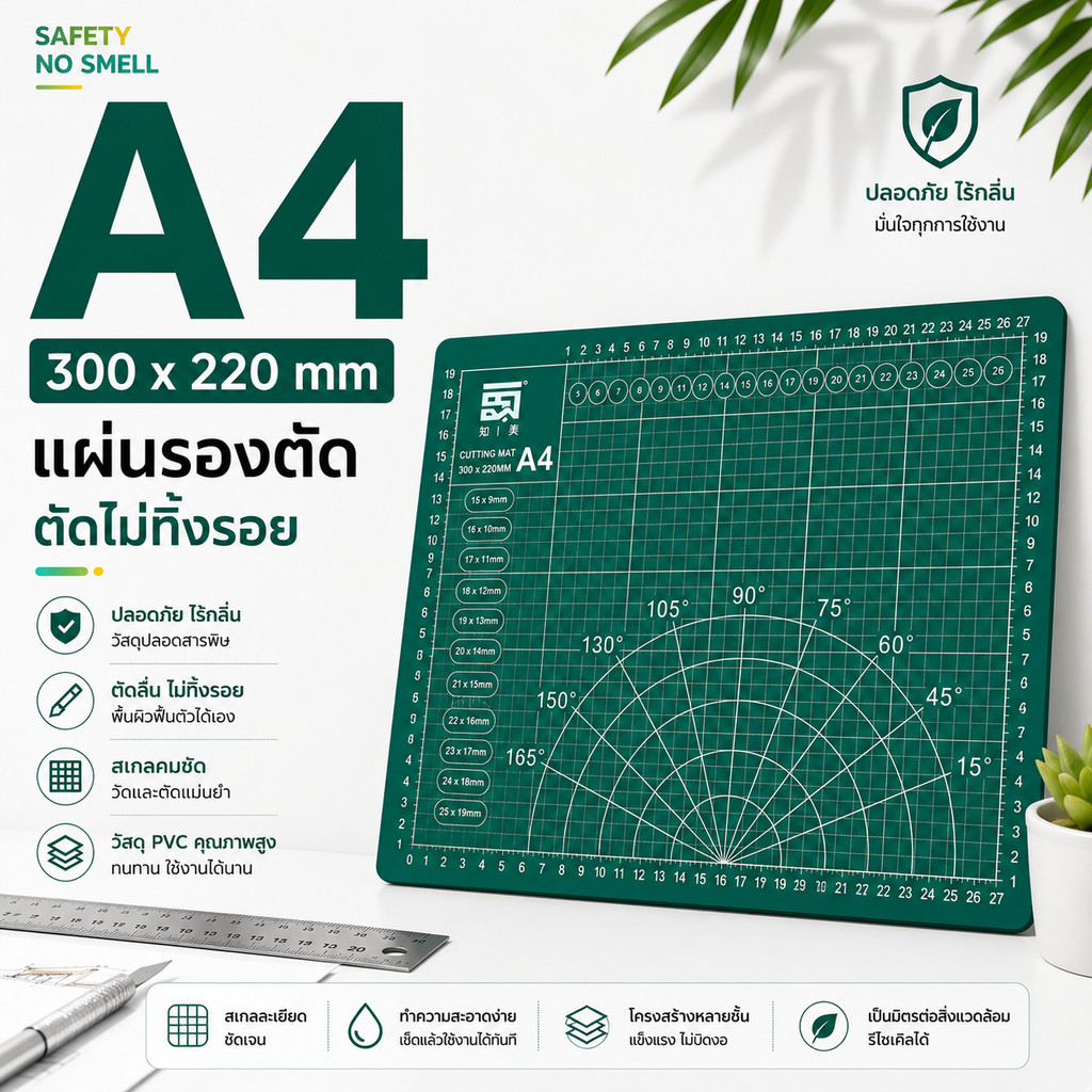 SKY แผ่นรองตัด แผ่นยางรองตัด ขนาด A4 30*22 แผ่นรองกรีด แผ่นรองตัดกระดาษ สำหรับคัทเตอร์ แผ่นยางคุณภาพดี Cutting Mat