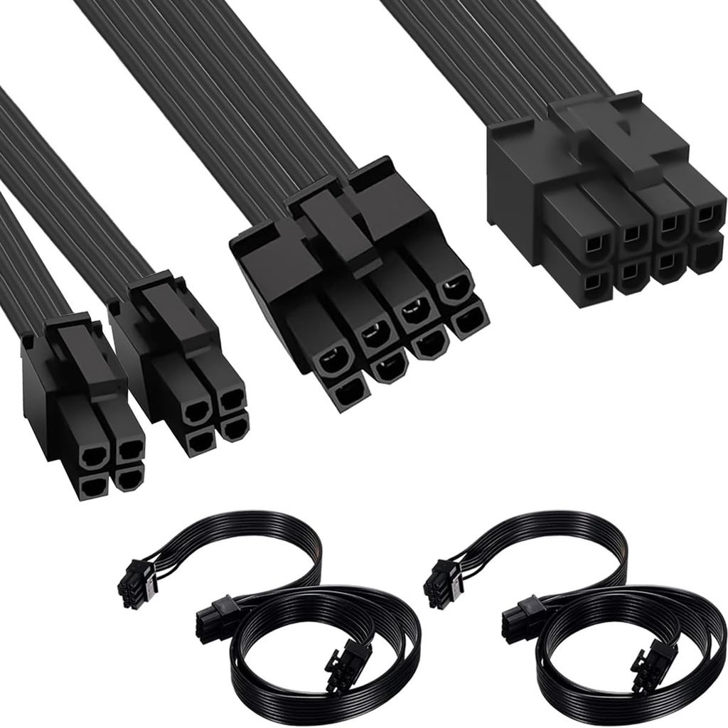 สาย CPU สําหรับ Corsair, 8 Pin to 8 & 4+4 Pin Male to Male EPS CPU Power Cable, 60 ซม./23.62in, for 