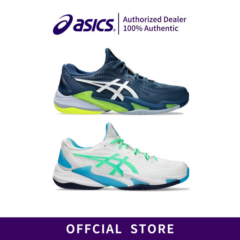 5p9znovakgofv asicsff3 Low Wear-Resistant Blue Professional รองเท้าเทนนิสสีเทาสีเขียวผู้ชายสีขาว DTN