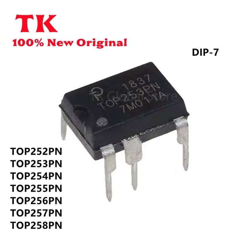 5PCS TOP252PN TOP253PN TOP254PN TOP255PN TOP256PN TOP257PN TOP258PN DIP-7 ชิปขายส่งic