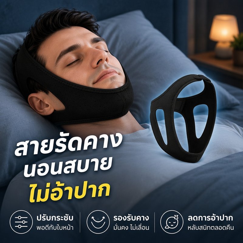 Anti Snoring Chin Strap ปรับ Soft Neoprene Jaw สนับสนุน Sleep Aid ปากปิด