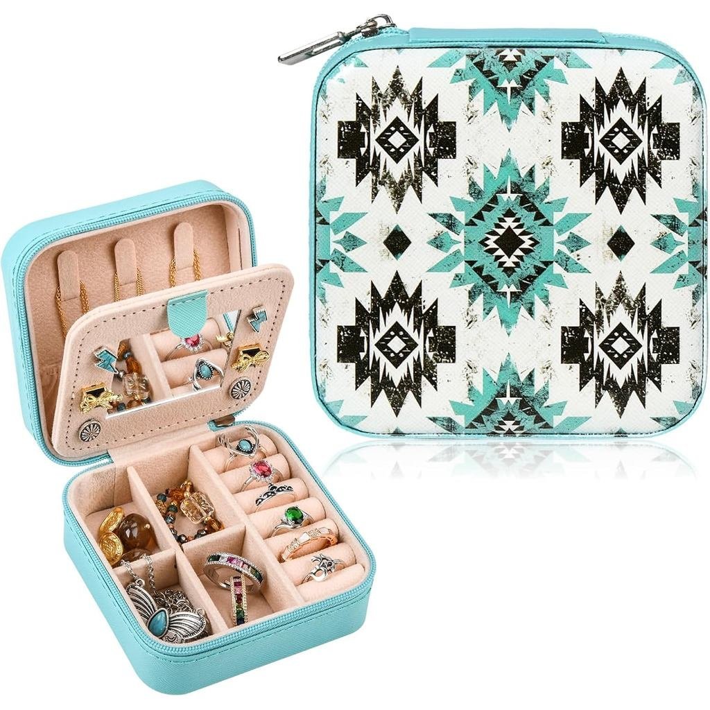 WesternJewelryBoxCaseGiftAztecPrintTravelJewelryOrganizerChristmasGiftsforTeenGirlsCowgirlStuffSmall