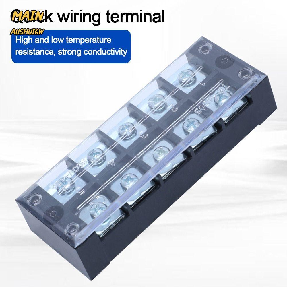 MAINAUSHUI6W Strip Block Terminal,พร้อมสกรู Dual Row Terminal Block, Terminal Block Connector ขั้วต่