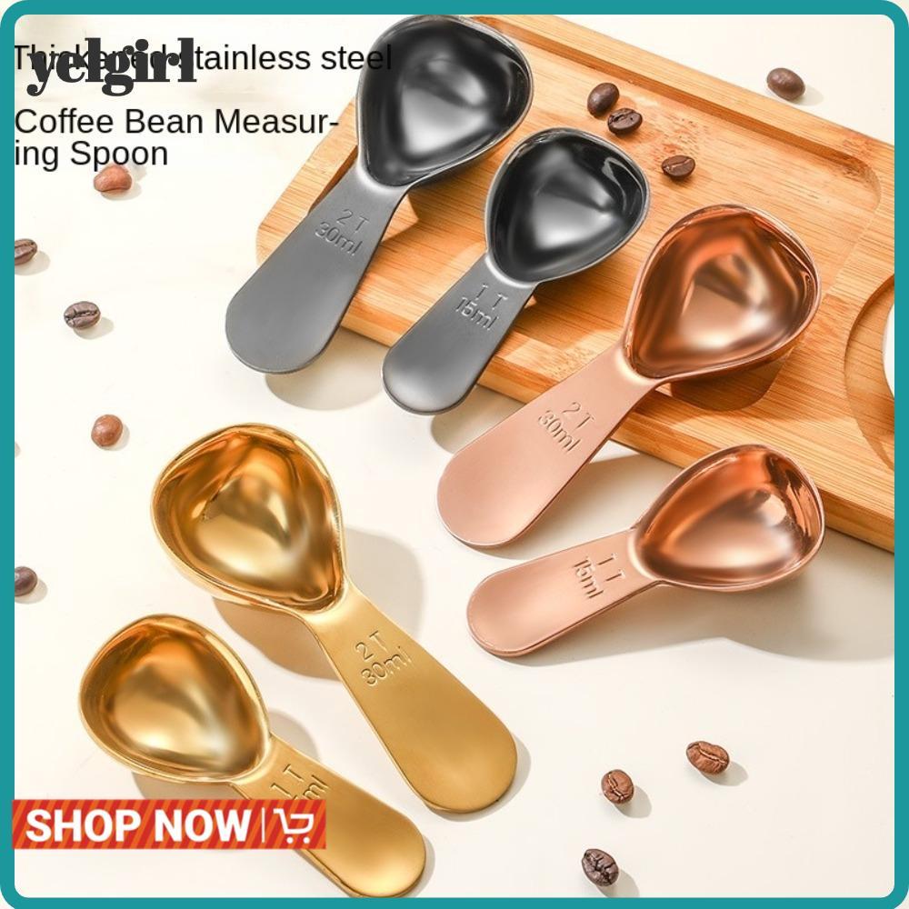 AGLYELGIRL ช้อนตวงเมล็ดกาแฟ, 1 Tbsp หรือ 2 Tbsp 15/30ml ช้อนตักกาแฟ, สแตนเลสทนทาน Ergonomic Tablespo