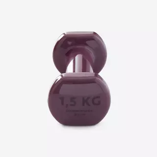 Decathlon 1.5 Kg Fitness Dumbbells Twin-Pack, Partially Recycled Cast Iron ดัมเบลแพ็คคู่ขนาด 1.5 กิโลกรัม - Purple
