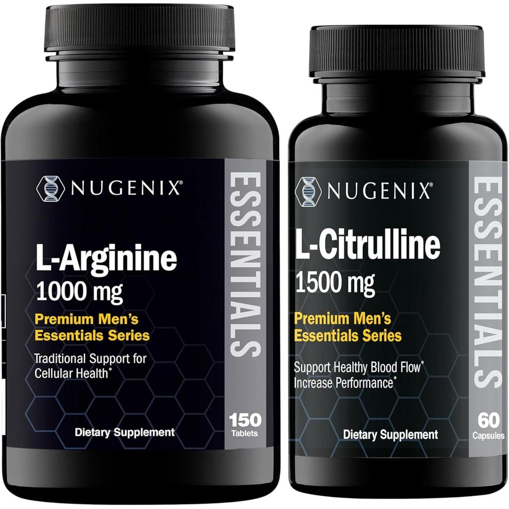 Nugenix Essentials L-Citrulline และ L-Arginine Essentials อาหารเสริมสําหรับผู้ชายที่มีกรดและอาร์จินี