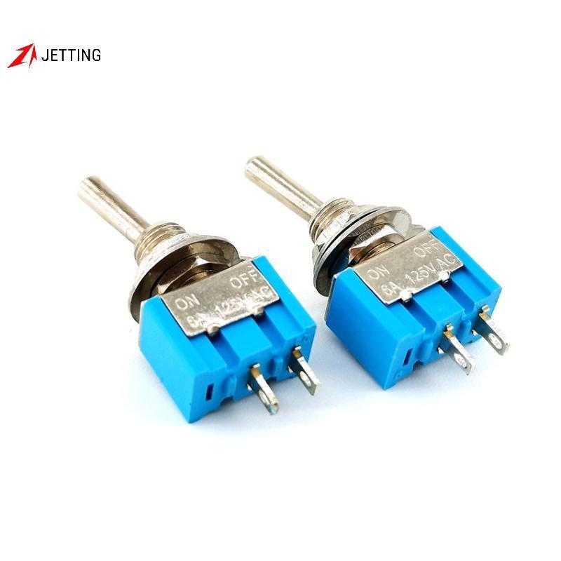 [Jettingbuy] 10 ชิ้น DPDT Mini Toggle Switch 2pin 2 ตําแหน่งเปิด/ปิดสวิตช์สลับขนาดเล็ก 6A 125V สวิตช