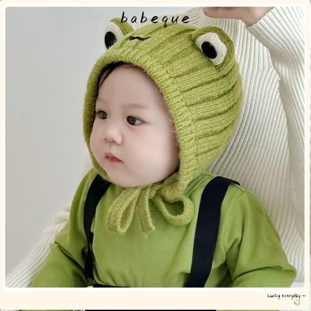 BABEQUE Pullover Cap, Coldproof Cute Frog Ear Protection Hat, Warm Windproof Balaclava 0-3Y