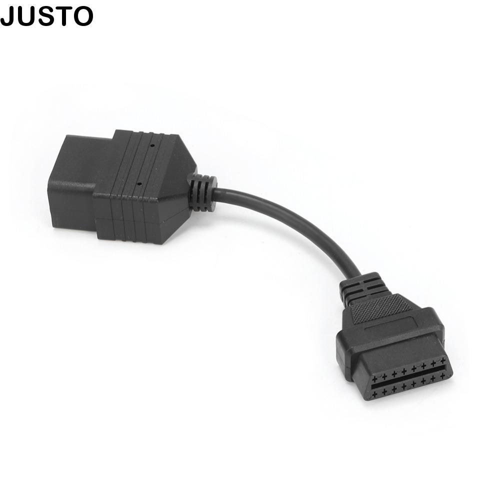 JUSTO OBD2 อะแดปเตอร์เชื่อมต่อ, ABS รูปสี่เหลี่ยมผืนผ้า OBD2 สายวินิจฉัย, ทนทาน 17 พิน 16 พิน Plug &