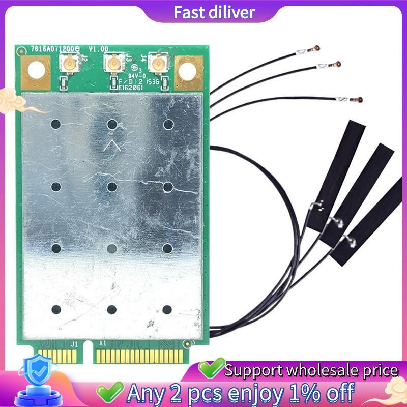 QCA9880 WLE900VX WIFI Card + 3XAntenna 1300Mbps 5Ghz Mini PCIE ไร้สาย WiFi อะแดปเตอร์โมดูลสําหรับ Wi
