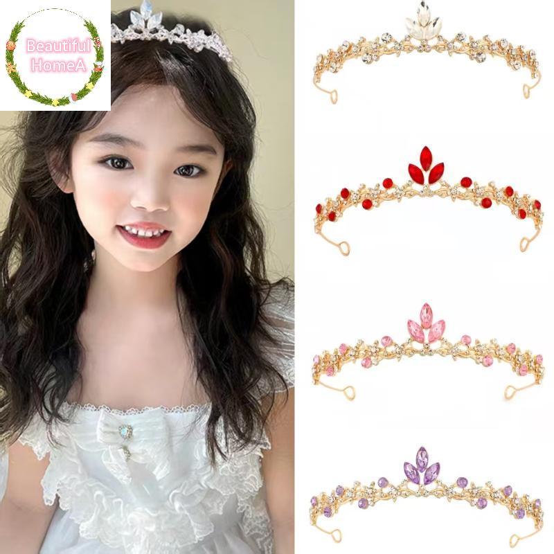 BHome Luxury Rhinestone Leaf Crown สําหรับงานแต่งงานเจ้าหญิงผม TH