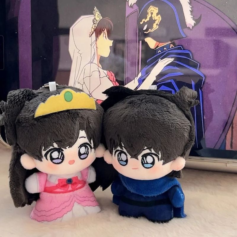 名侦探柯南10cm棉花* 娃娃工藤新一毛利兰属同人可爱玩偶送女生Famous Detective Conan Ashwara Ail Cotton Doll 10CM Printed Anime Do