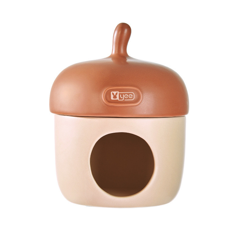 หนูแฮมสเตอร์เซรามิค Nest Hiding House Acorn Summer Cooling Igloo ขนาดใหญ่ Golden Bear อุปกรณ์ภูมิทัศ
