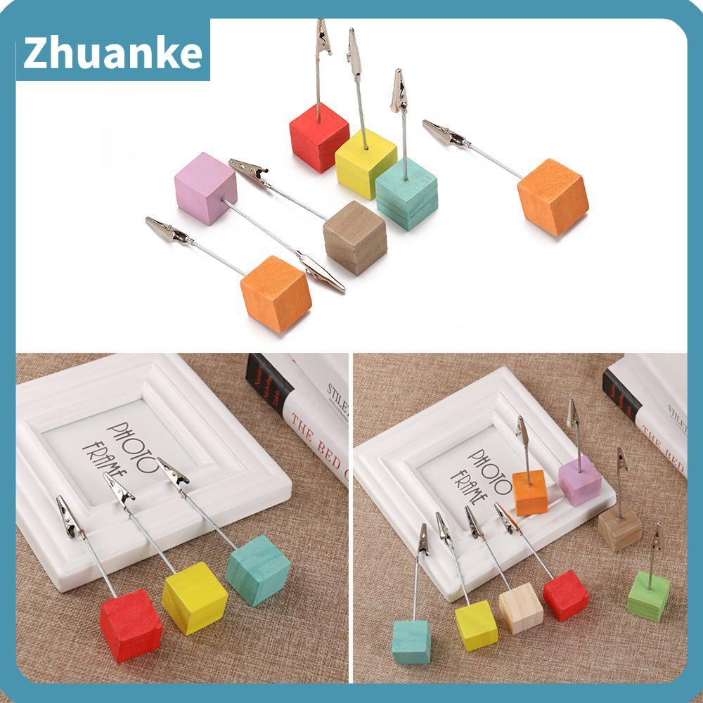 ZHUANKE 1PC Place Card Square Shape Desktop Decorative Message Folder DIY Memorandum Photos Clips