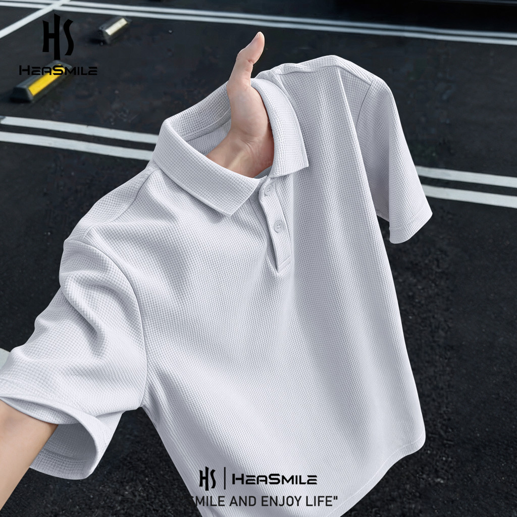 NewSmile POLO 2026 เสื้อยืดผู้ชายผ้ารังผึ้ง คอปกเท่ๆ นุ่ม ยืด ขาดง่าย (3005HFG)