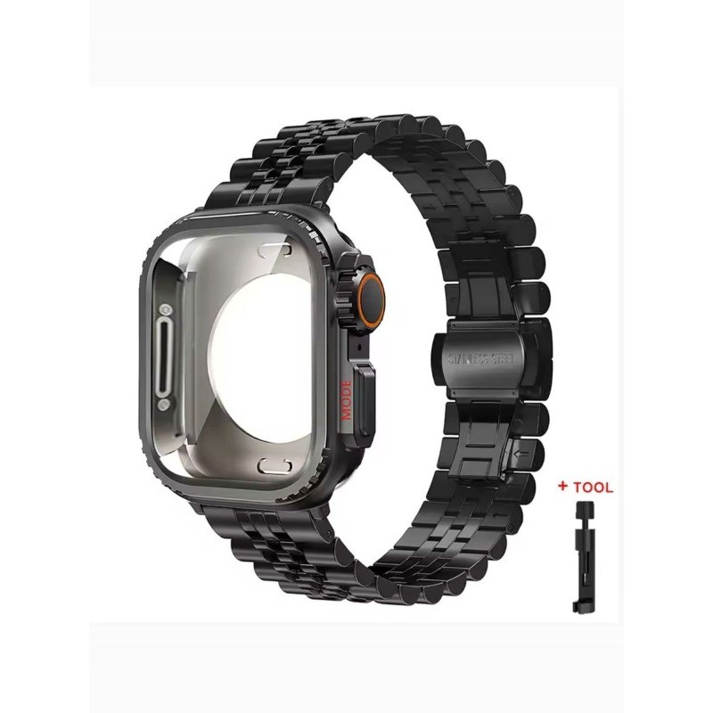 สายสแตนเลส 49 มม. 46 มม. สําหรับ Apple Watch Series 11 10 9 8 7 Apple Watch Ultra Seconds สายเคสโลหะ