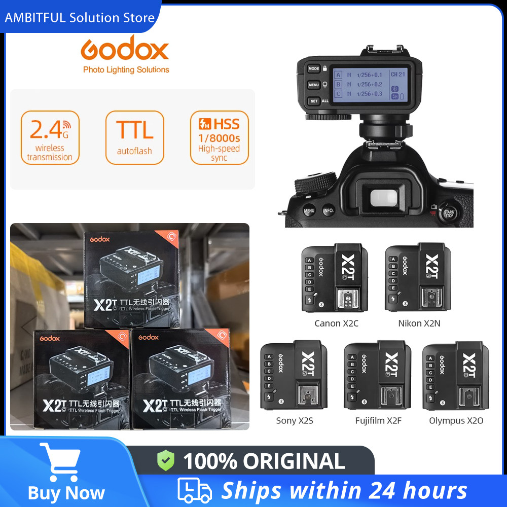 Godox TTL 1/8000s HSS X2T X2T-C X2T-N X2T-S X2T-F X2T-O X2T-P แฟลชทริกเกอร์ไร้สายสําหรับ Canon Nikon