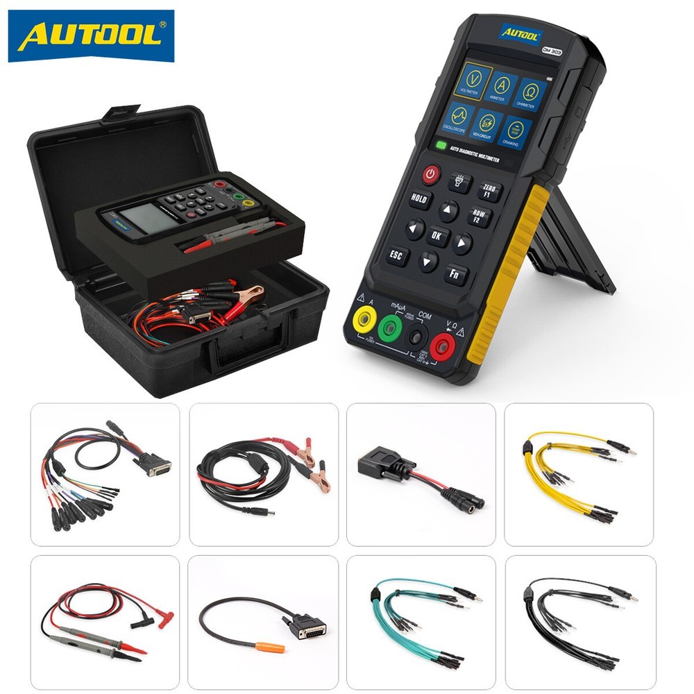 DM303 มัลติมิเตอร์วินิจฉัยอัตโนมัติ ออสซิลโลสโคป เครื่องวัดแรงดันไฟฟ้า AC/DC แอมป์มิเตอร์ Ohmmeter
