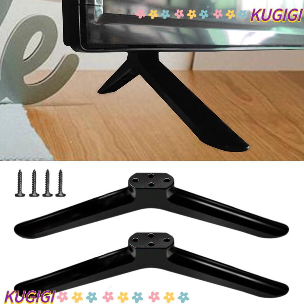 KUGIGI TV Stand Base Mount, Universal Black TV Base Stand Legs, With Screws Patch Bracket Bedroom