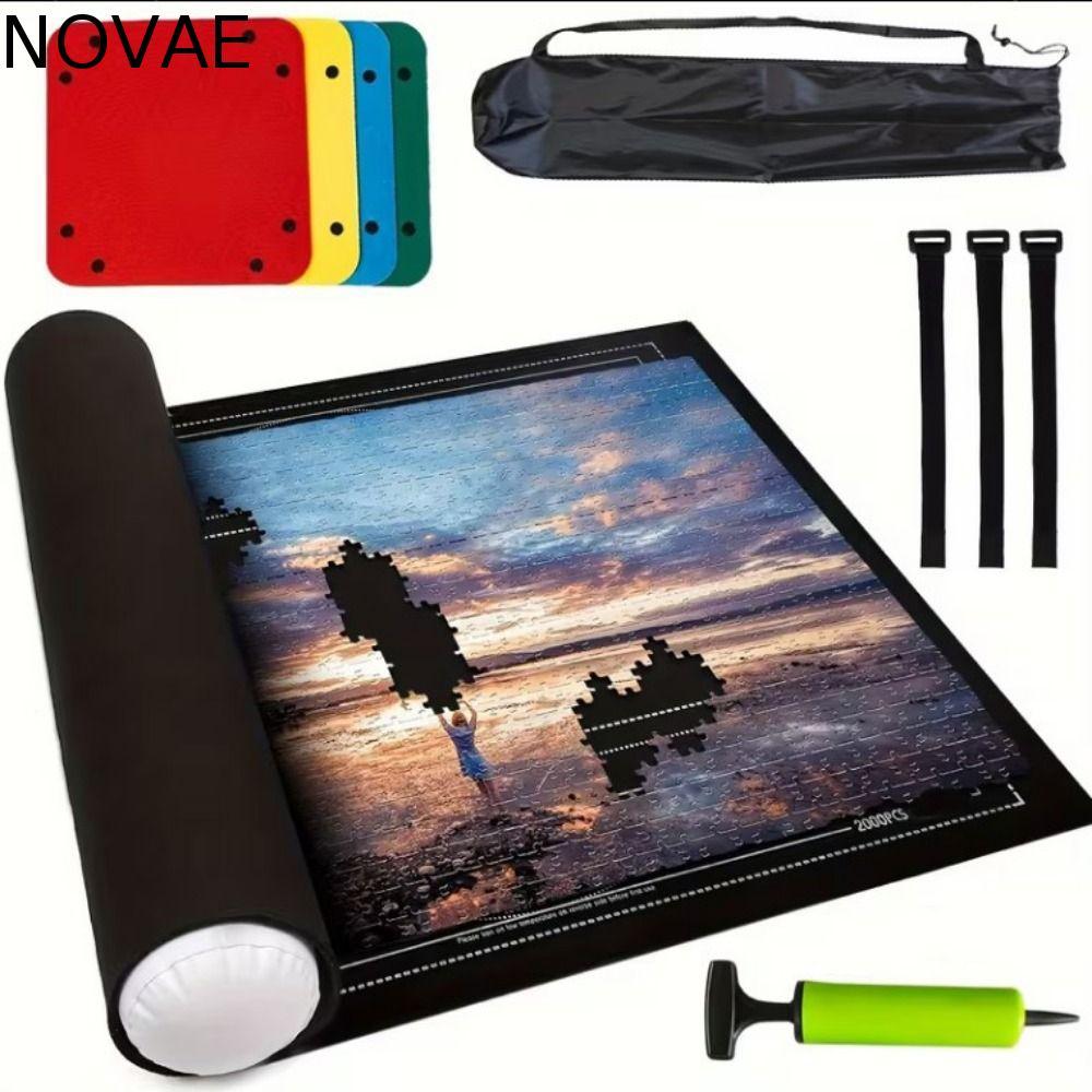 NOVAE Puzzle Saver Pad, Roll Up Non-Slip Jigsaw Puzzle Storage Mat Set, 1500/2000/3000 ชิ้นพร้อมกระเ