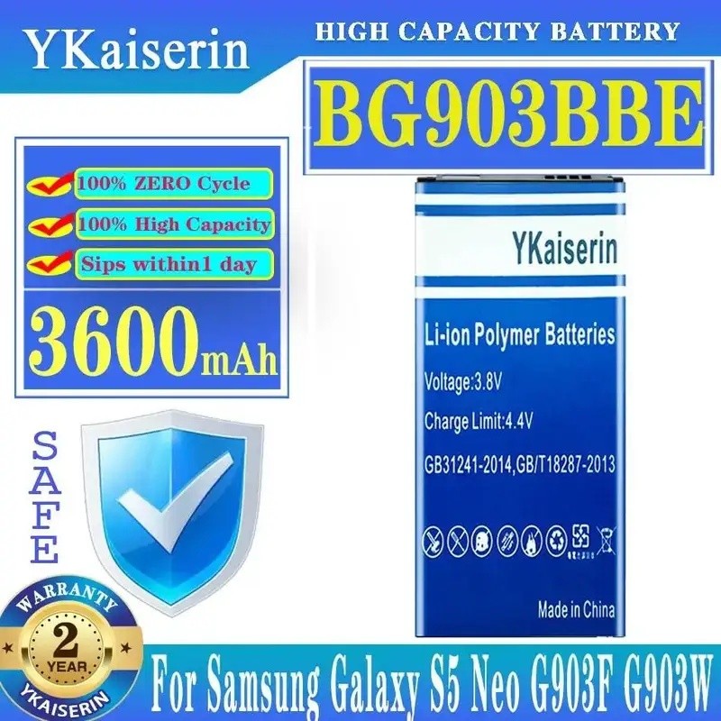 EB-BG903BBE สําหรับ Samsung Galaxy S5 Neo G903F G903W G903M G903H ประสิทธิภาพสูง 3600mAh แบตเตอรี่โท