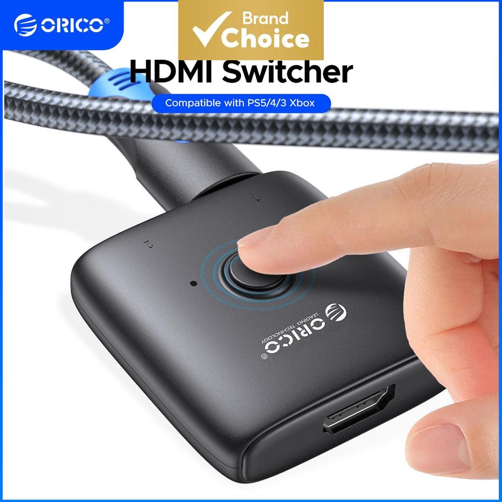 ORICO 4K 60Hz HDMI Switcher 2-In-1-Out Splitter Switch สําหรับ PS5 Xbox Series X PC