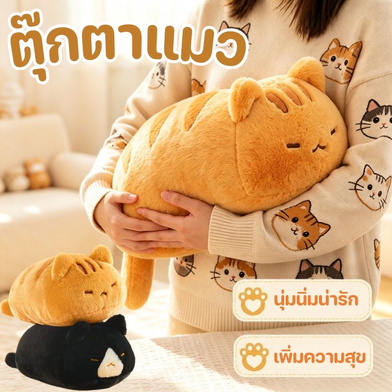 ตุ๊กตาแมว ตุ๊กตาแมวน่ารัก นุ่มและฟู นุ่มน่ารัก ขนาด 30 50 ตุ๊กตานอน ของขวัญวันเกิด