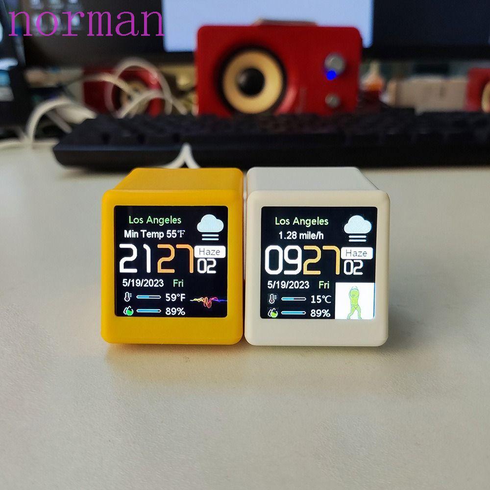 NORMAN นาฬิกาตั้งโต๊ะ WiFi,เวอร์ชันภาษาอังกฤษ LCD Digital Smart Weather Clock, Creative Electronic T