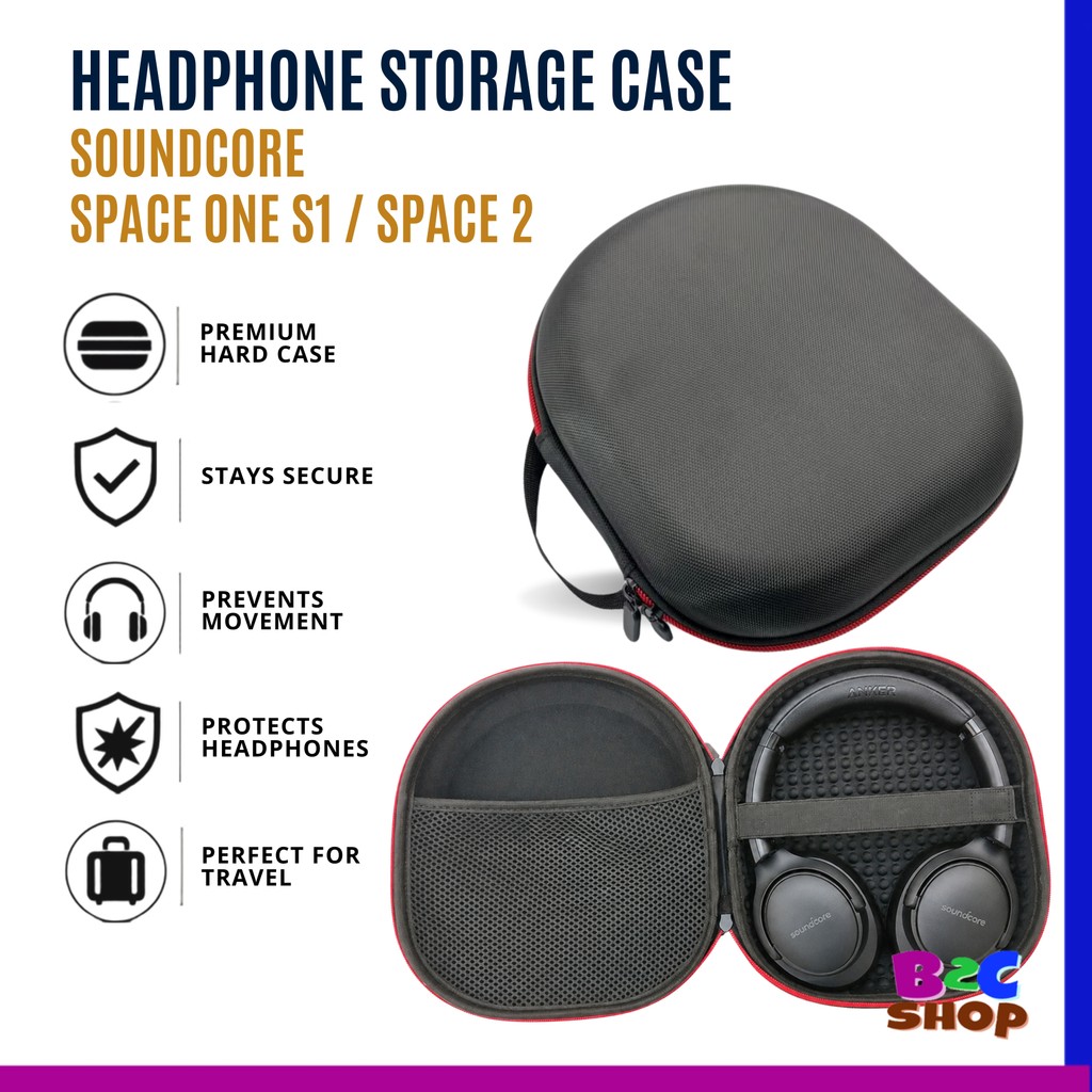 Anker Soundcore S1 Space One / Space 2 หูฟังเข้ากันได้ป้องกันกรณีกระเป๋าเดินทางแบบพกพากระเป๋า