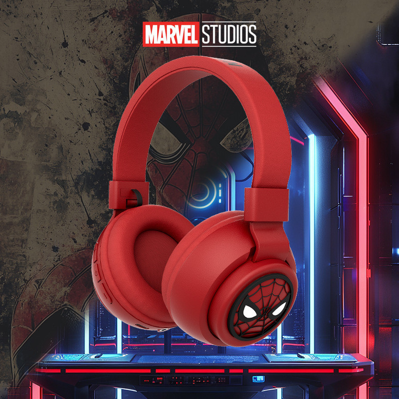Spider-Man X3 เด็ก Creative Superman Spider-Man ชุดหูฟังชุดหูฟังบลูทูธชุดหูฟังสําหรับเล่นเกม Latency
