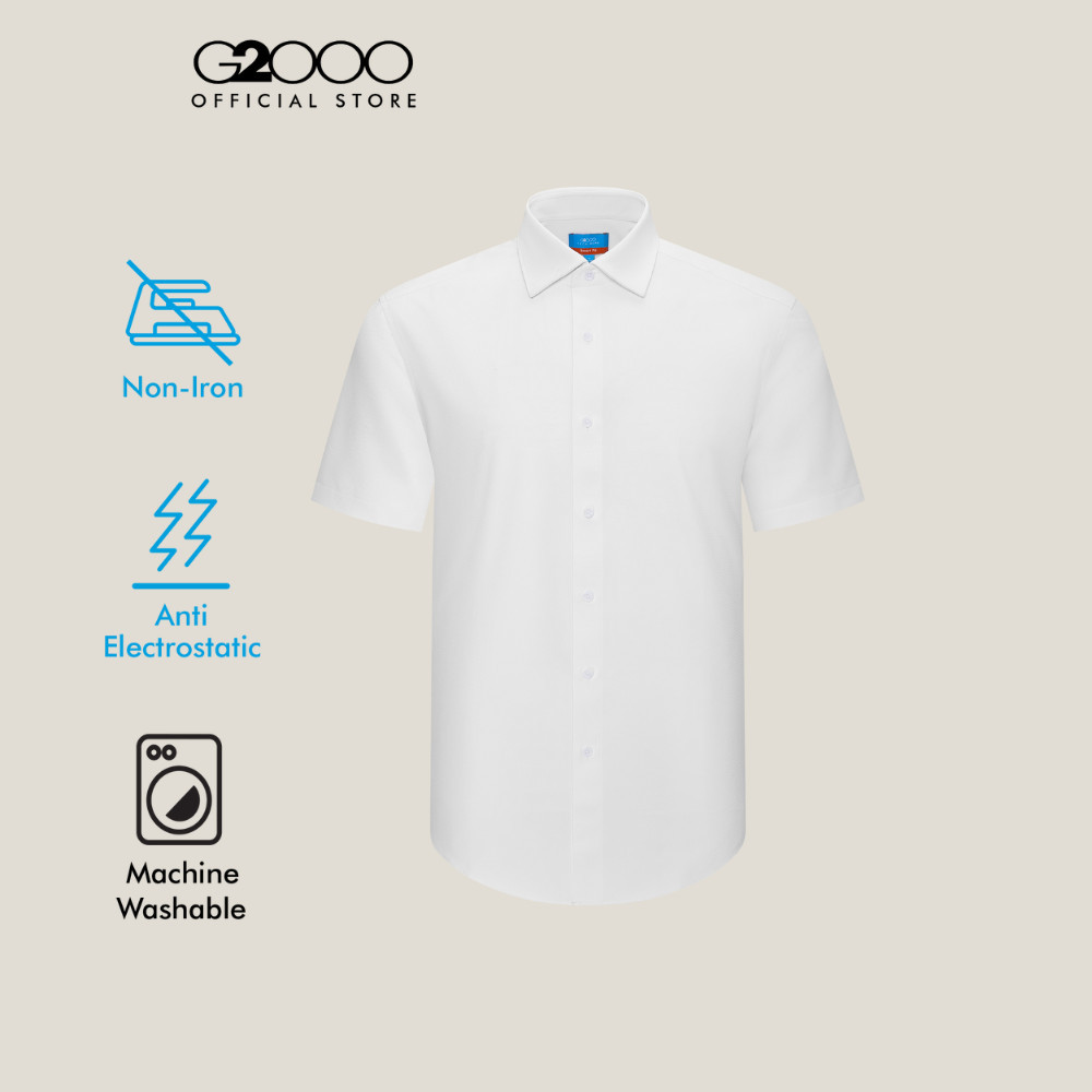 G2000 เสื้อเชิ้ตแขนสั้นแบบทางการสำหรับผู้ชาย Smart Fit รุ่น 5113342200 สีขาว
