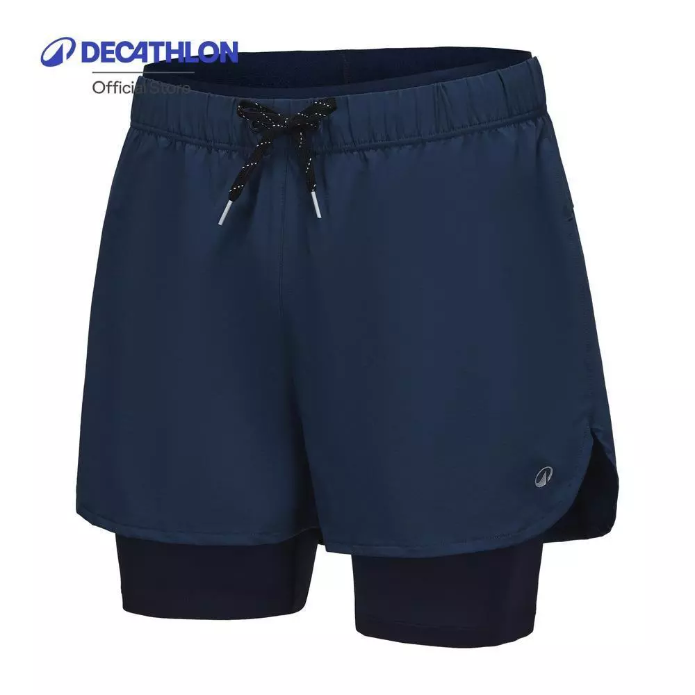 Decathlon Men'S Swimming Boxer Short With Double Layers กางเกงว่ายน้ำทรงบ็อกเซอร์ผ้า 2 ชั้น รุ่น 100 Plus - Blue
