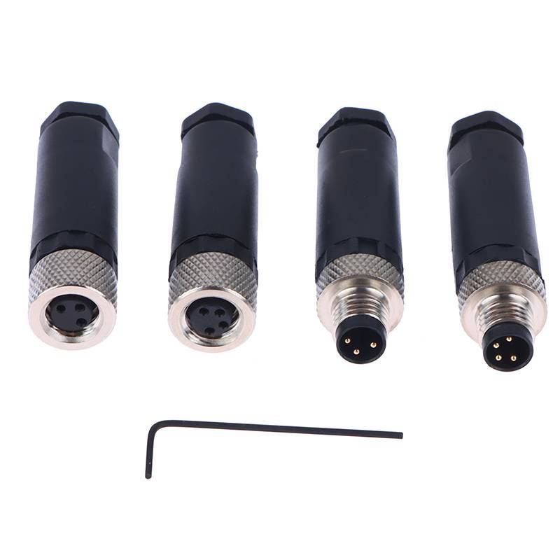 EVER M8 Sensor Connector กันน้ําชายและหญิงปลั๊กสกรูเกลียวปลั๊กข้อต่อ 3 4 พินหน้าแปลน Soet Ba Mount T