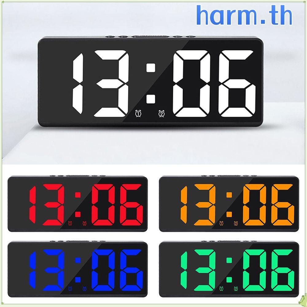 HARM นาฬิกาอิเล็กทรอนิกส์ตกแต่งบ้านนาฬิกาตัวเลข Backlight Nightlight ขนาดใหญ่จํานวน