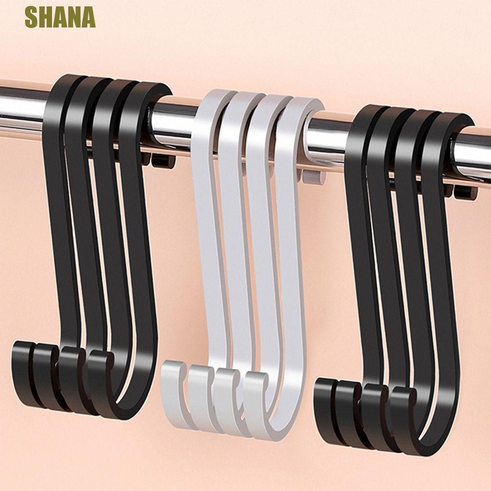 SHANA S Hook 5 ชิ้นไม้แขวนเสื้อห้องน้ําองค์กร Clasp Storage Holder