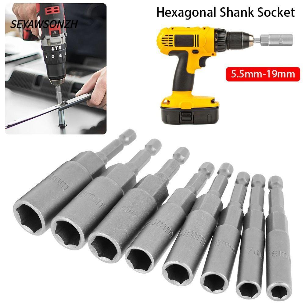 SEYAWSONZH 1 ชิ้น Hex ซ็อกเก็ต, 5.5-19 มิลลิเมตรแม่เหล็กอ่อนนุชไขควง Key เจาะอะแดปเตอร์, ไดรฟ์ซ็อกเก