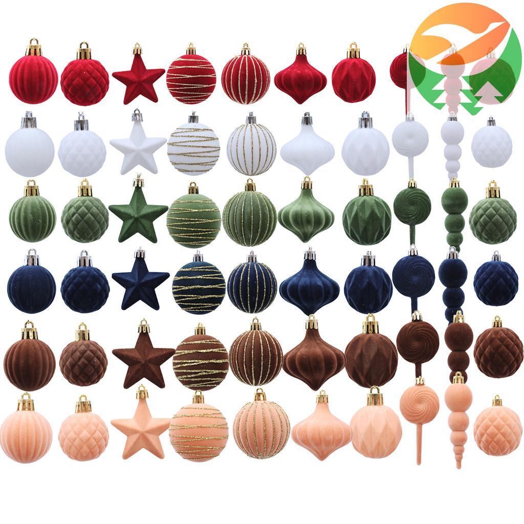 Rg1 24 ชิ้น ew StylChristmas Christmas Ball SeBtiqFlckig Ball คริสต์มาส TrePeddaWidw Decratis