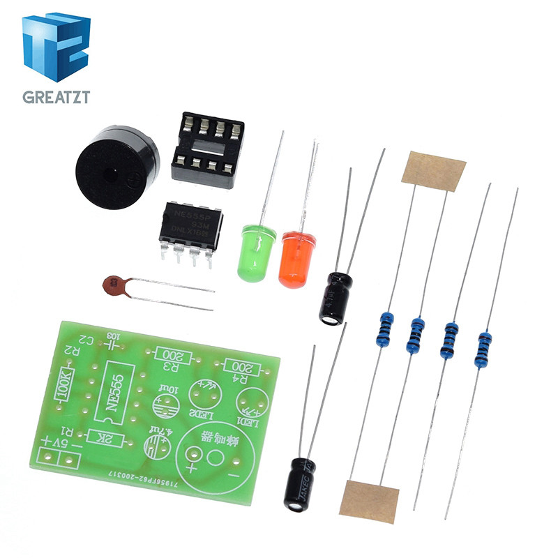 NE555 Multivibrator Kit NE555P Steady-state Circuit Dual Flash LAMP DIY การฝึกอบรม Maker นักเรียน La