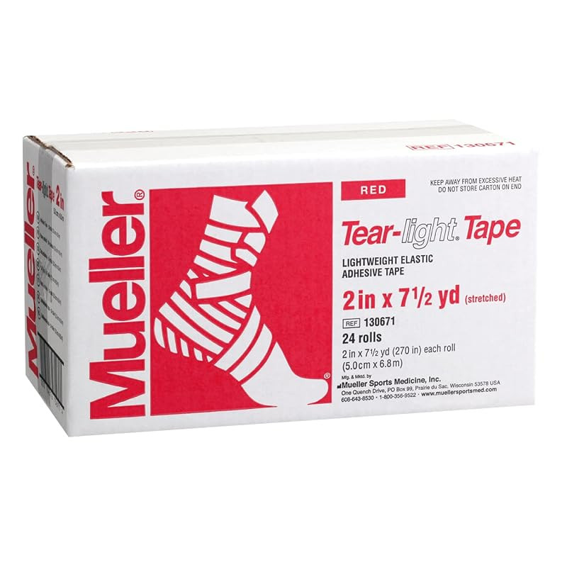 Mueller Taping Soft Stretch Tiaright Tape Red, 50mm wide, 24 rolls per box, 130681