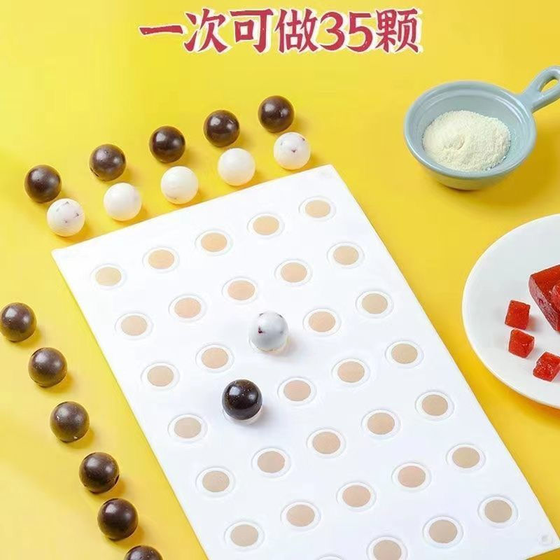 New Product#Mid-Autumn Festival Creamy Mooncake Filling Mold353D Sphere Filled Chocolate Silicone Mo
