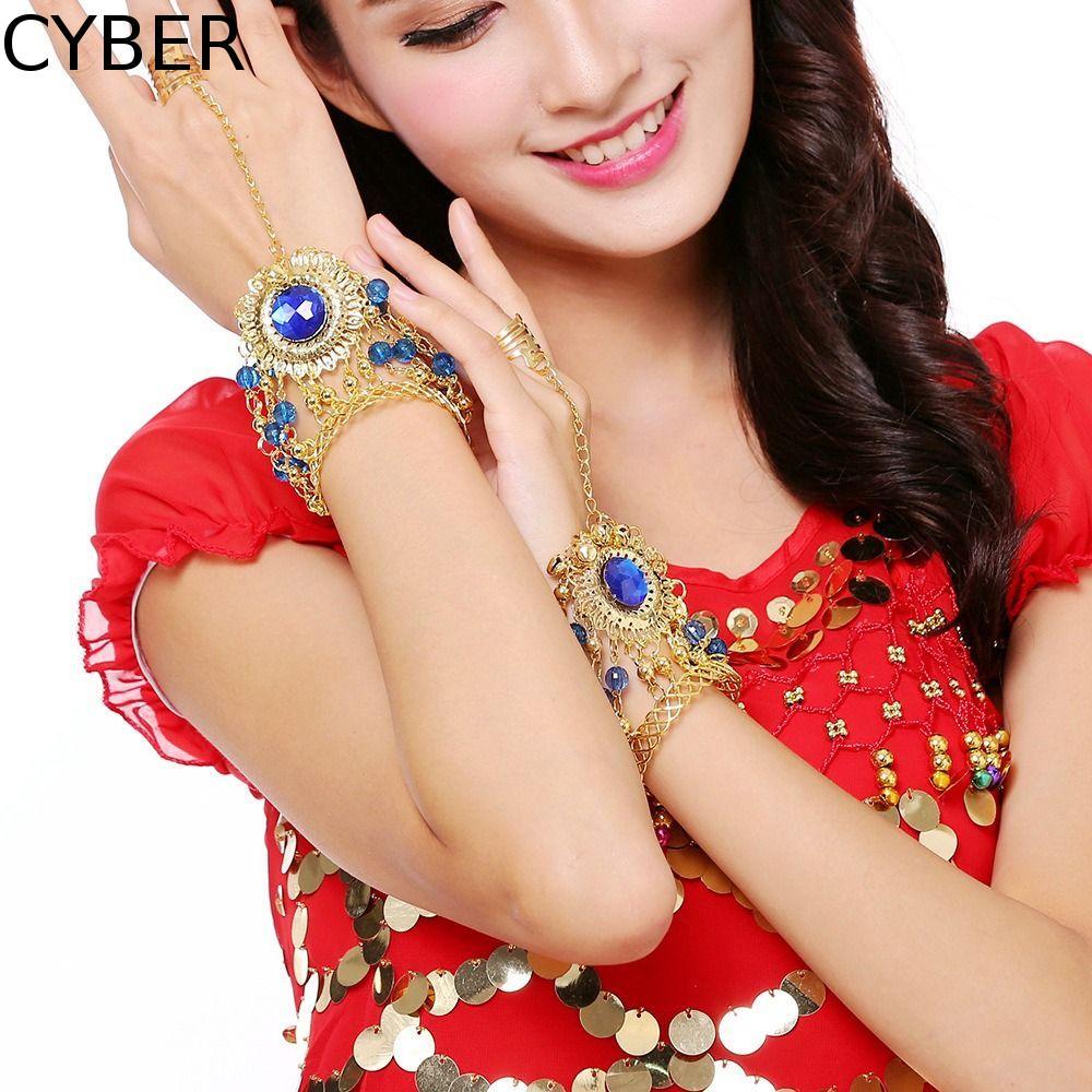 CYBER Performance Accessories For Girl Stage Performance Jewelry Bohemian Bead Indian Dance Ring Tri