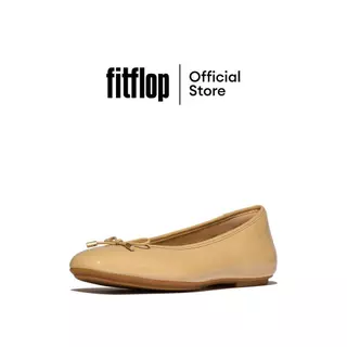 FITFLOP DELICATO BOW PATENT BALLET รองเท้าทรงบัลเล่ต์ผู้หญิง รุ่น A0K-923 สี CAPPUCCINO