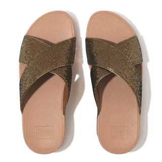 FITFLOP COMM-LULU GLITTERBALL CROSS S รองเท้าแตะผู้หญิง รุ่น IG1-B94 สี OLD GOLD