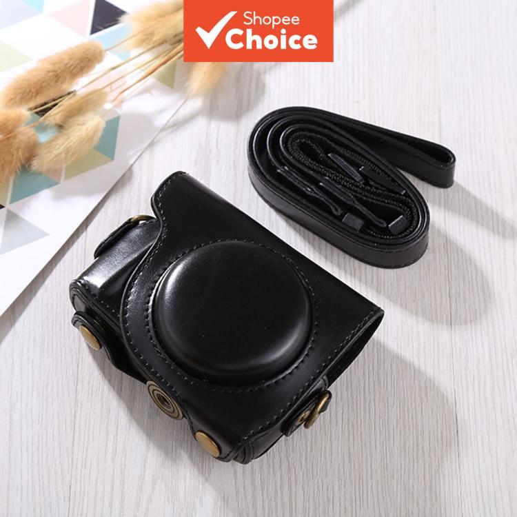 กระเป๋าเคสหนัง PU สําหรับกล้องทั้งตัว พร้อมสายสะพาย Canon G9X / G9X II